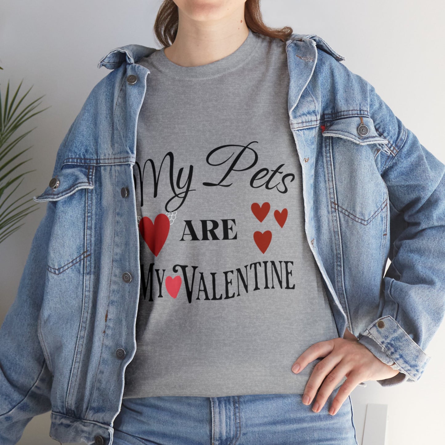 My Pets Are My Valentine1 - Unisex Heavy Cotton Tee