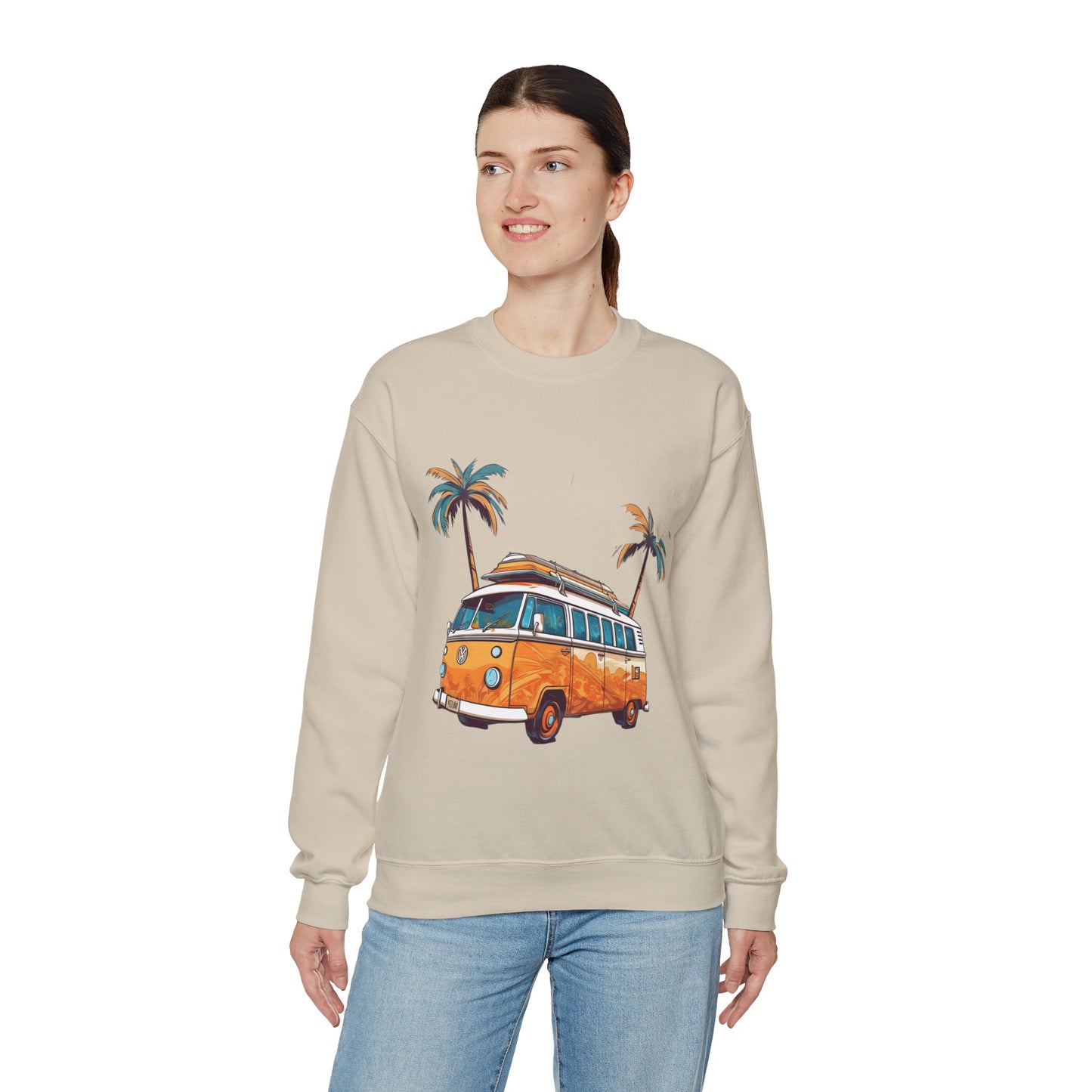 Retro Surf Van - Unisex Heavy Blend™ Crewneck Sweatshirt