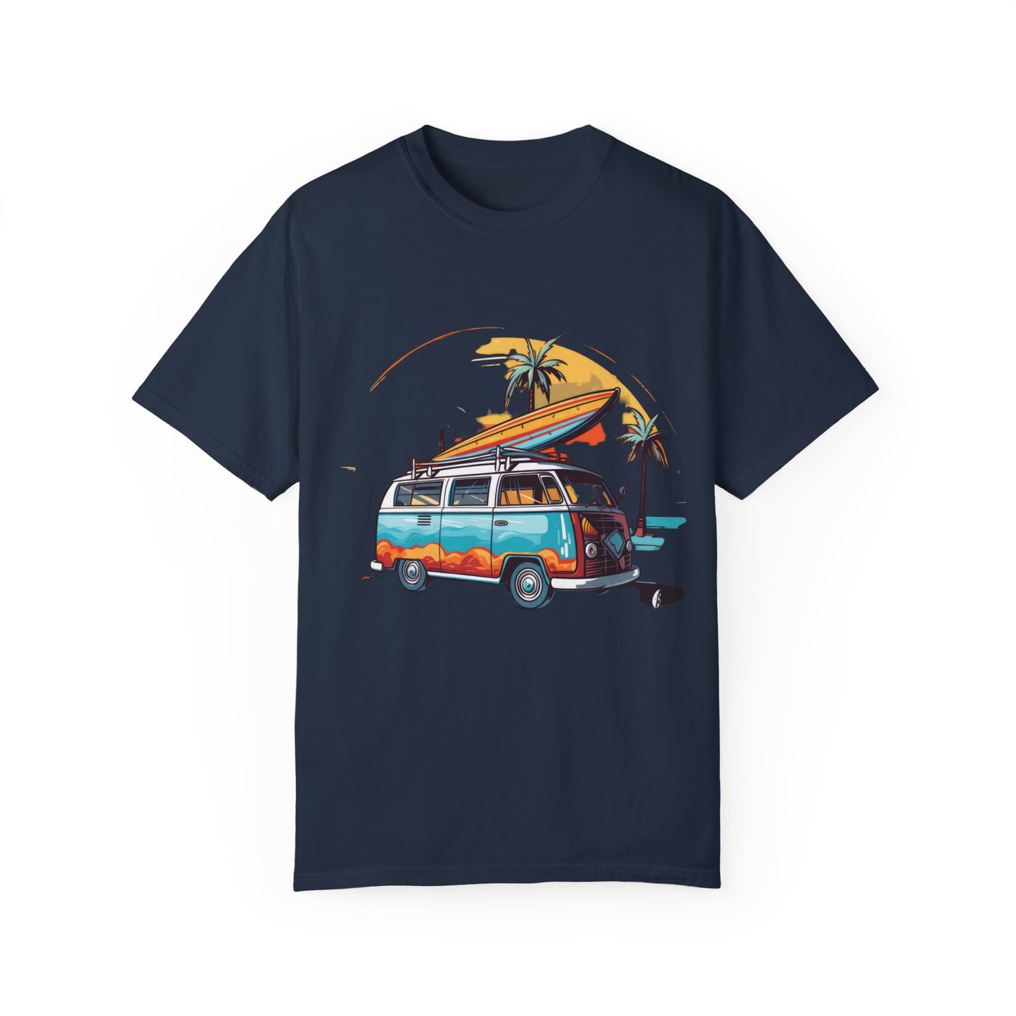 Retro Surf Van: Unisex Garment-Dyed T-shirt