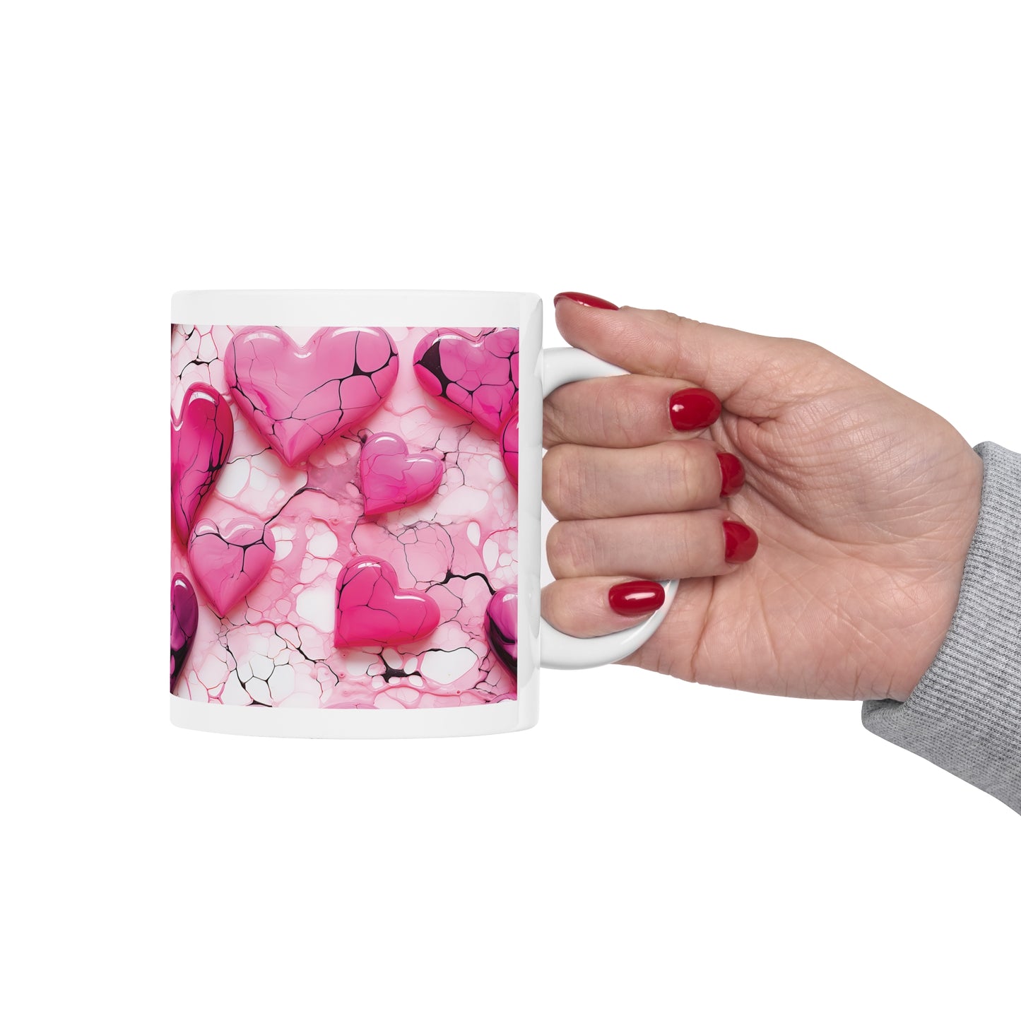 Valentine's Marble Heart: Ceramic Mug 11oz