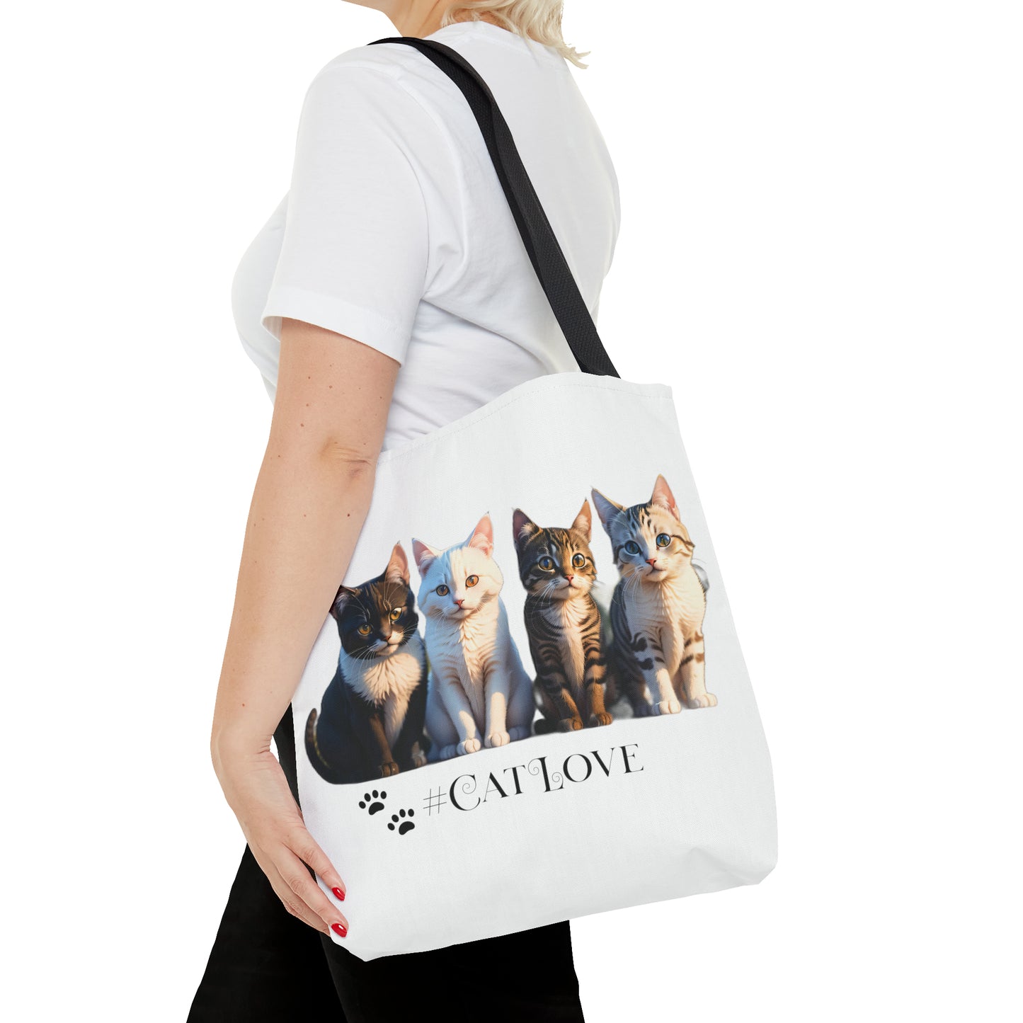 Tote Bag (AOP): #CatLove