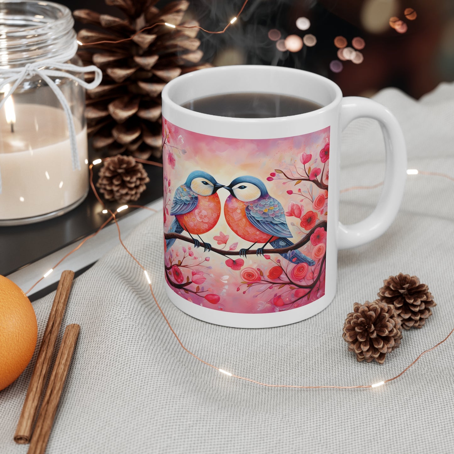 Kissing Bird: Ceramic Mug 11oz