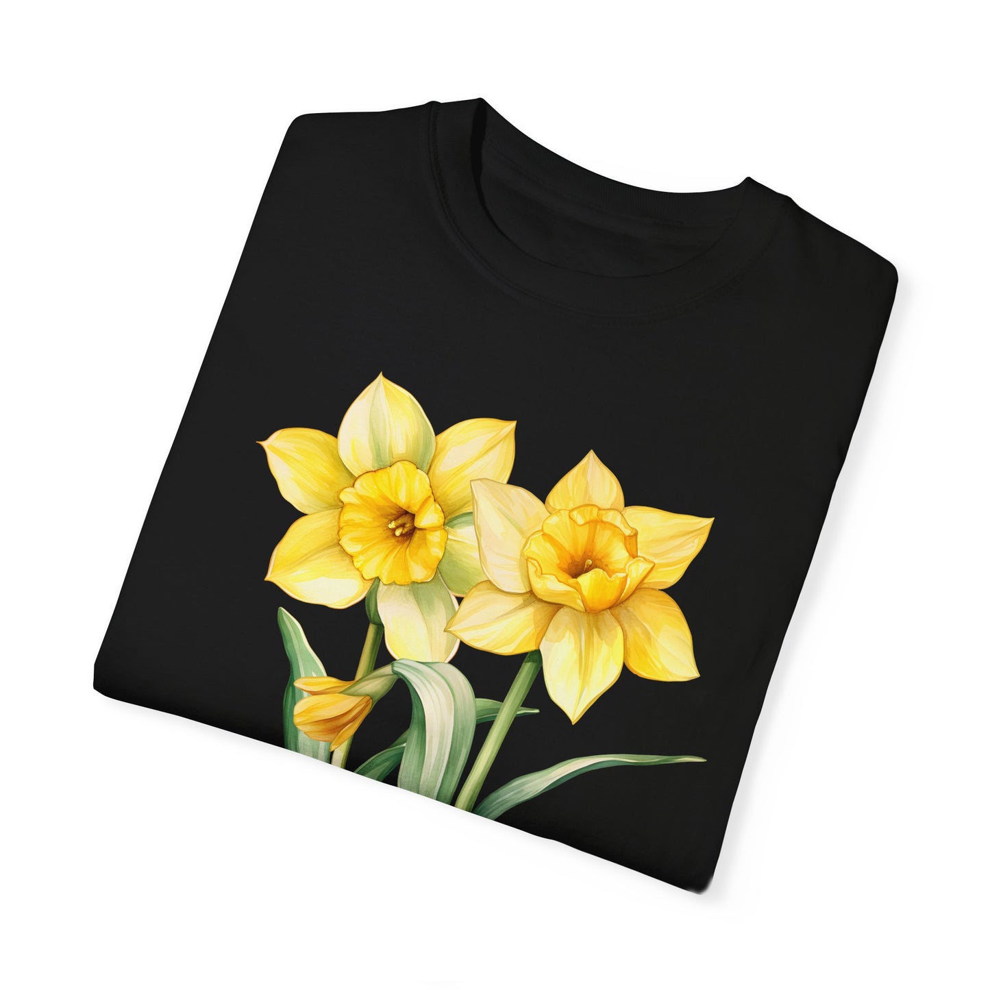 March Birth Flower "Jonquil" (For Print on Dark Fabric) - Unisex Garment-Dyed T-shirt