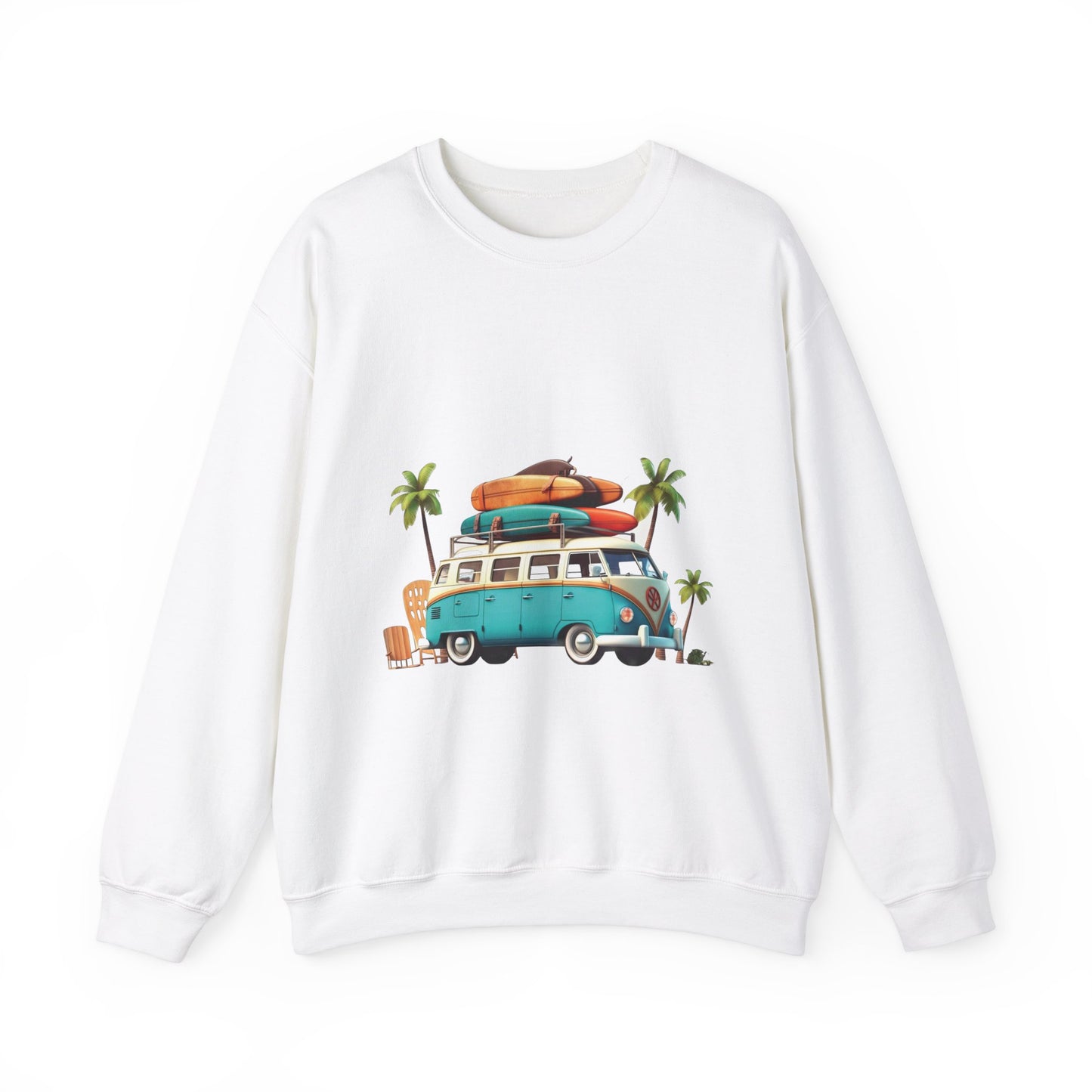 Retro Surf Van - Unisex Heavy Blend™ Crewneck Sweatshirt