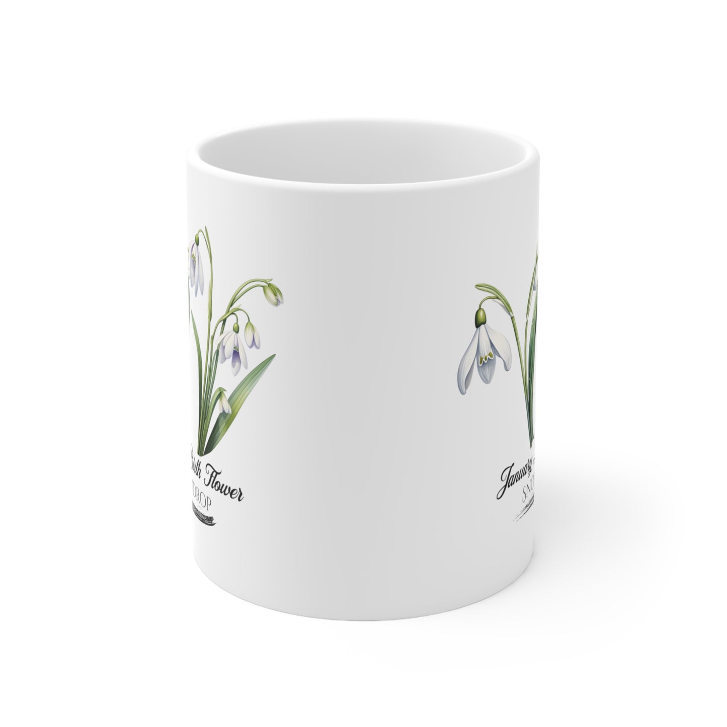 January Birth Flower (Snowdrop): Ceramic Mug 11oz