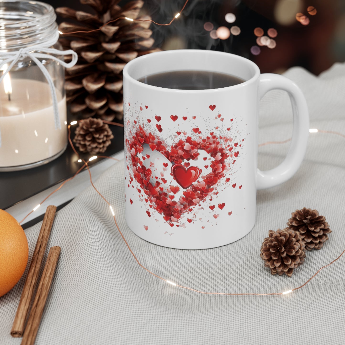 Valentine's Love & Hearts: Ceramic Mug 11oz