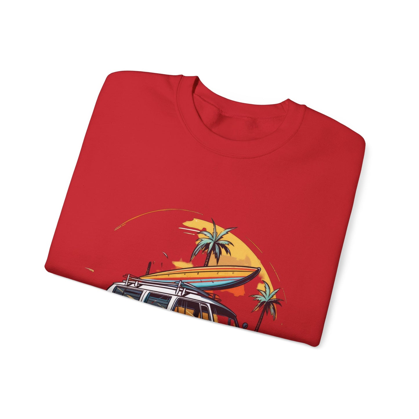 Retro Surf Van - Unisex Heavy Blend™ Crewneck Sweatshirt