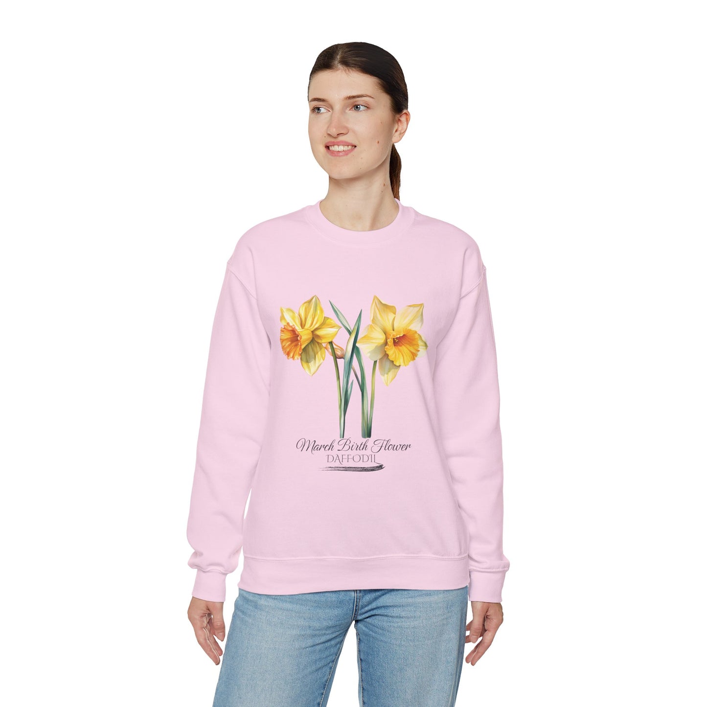 March Birth Flower (Daffodil) - Unisex Heavy Blend™ Crewneck Sweatshirt