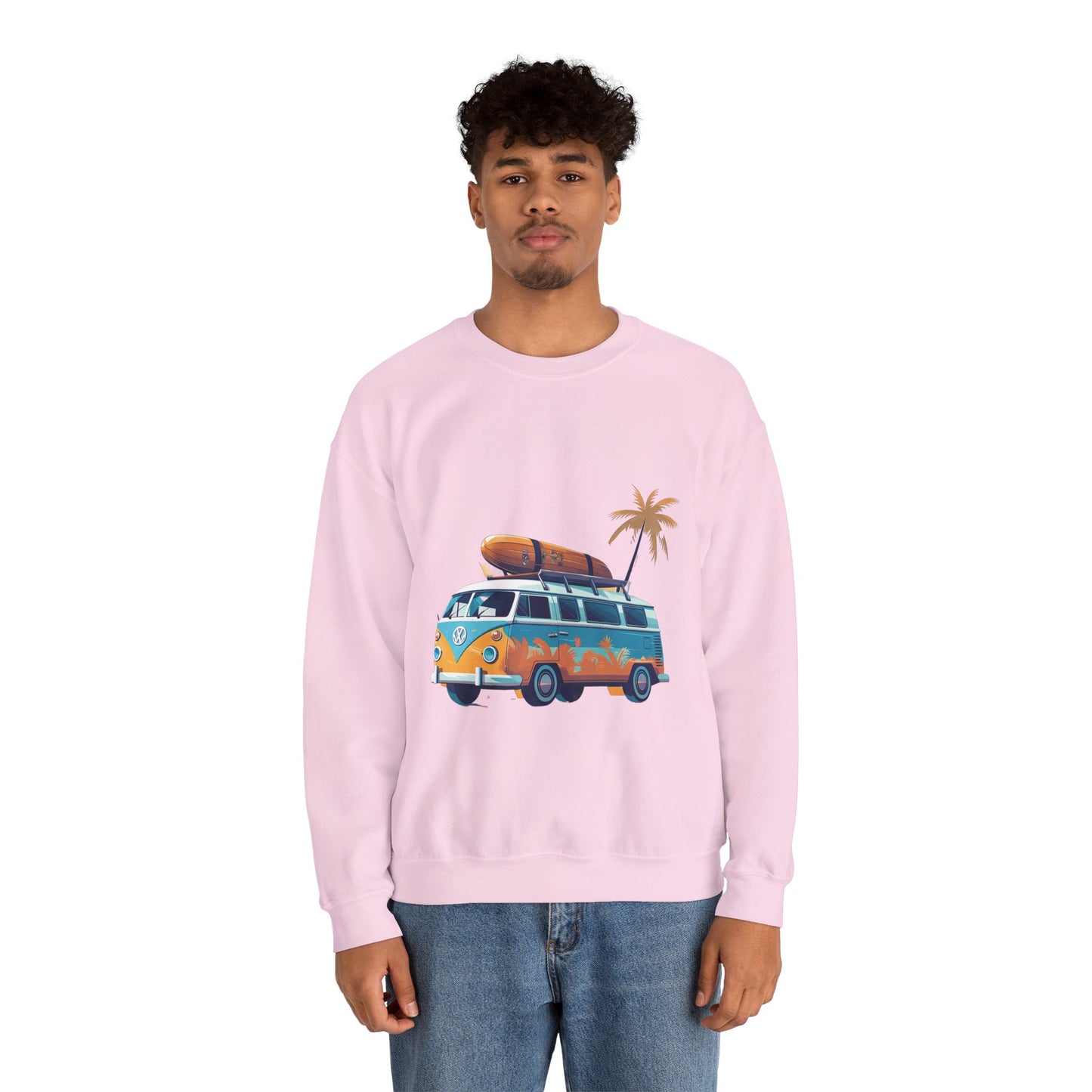 Retro Surf Van - Unisex Heavy Blend™ Crewneck Sweatshirt