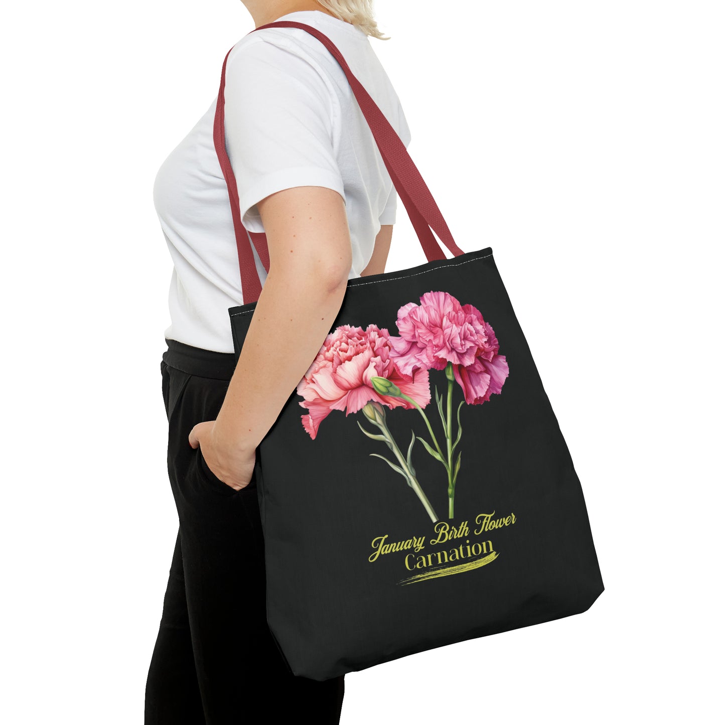 January Birth Flower: Carnation - Tote Bag (AOP)