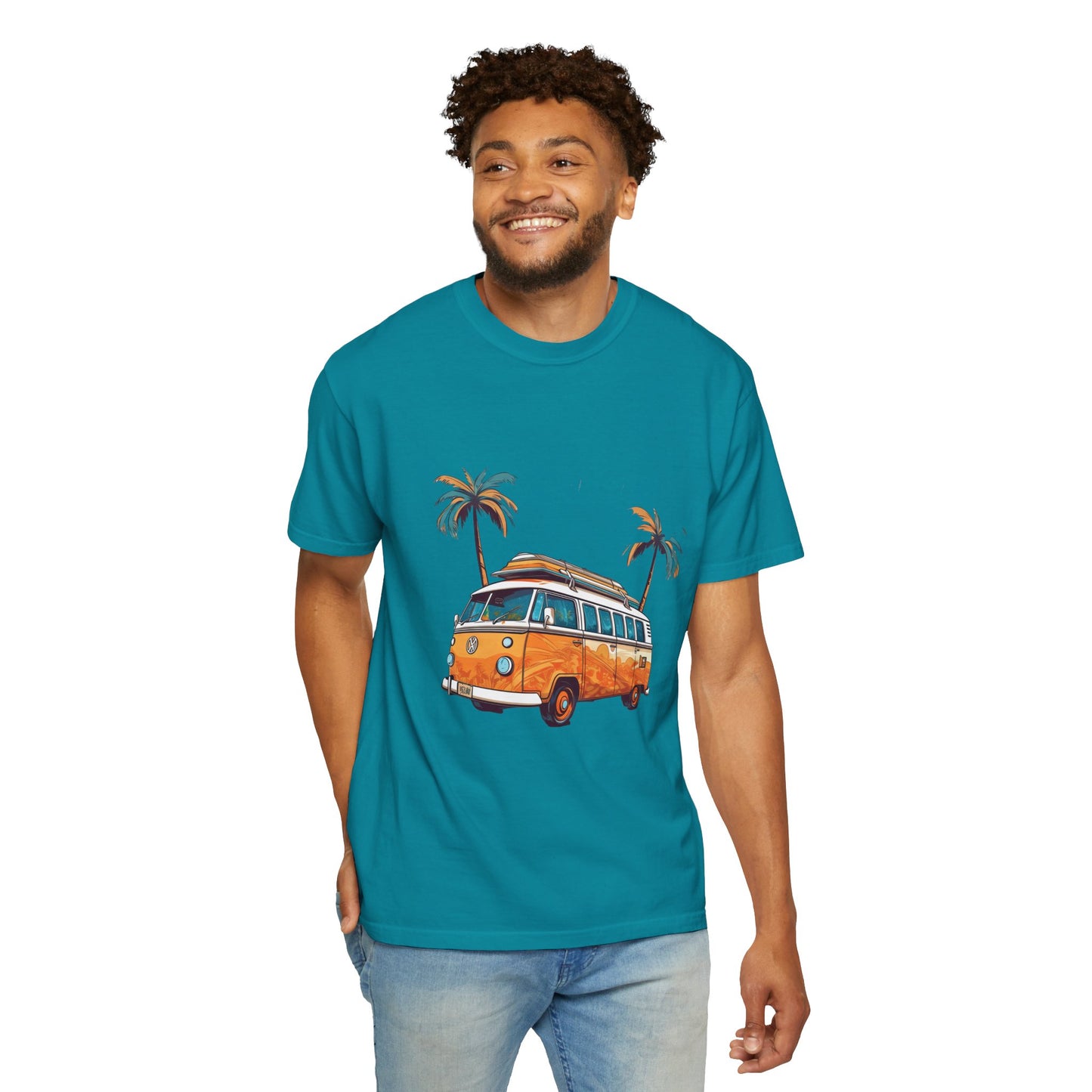 Retro Surf Van: Unisex Garment-Dyed T-shirt