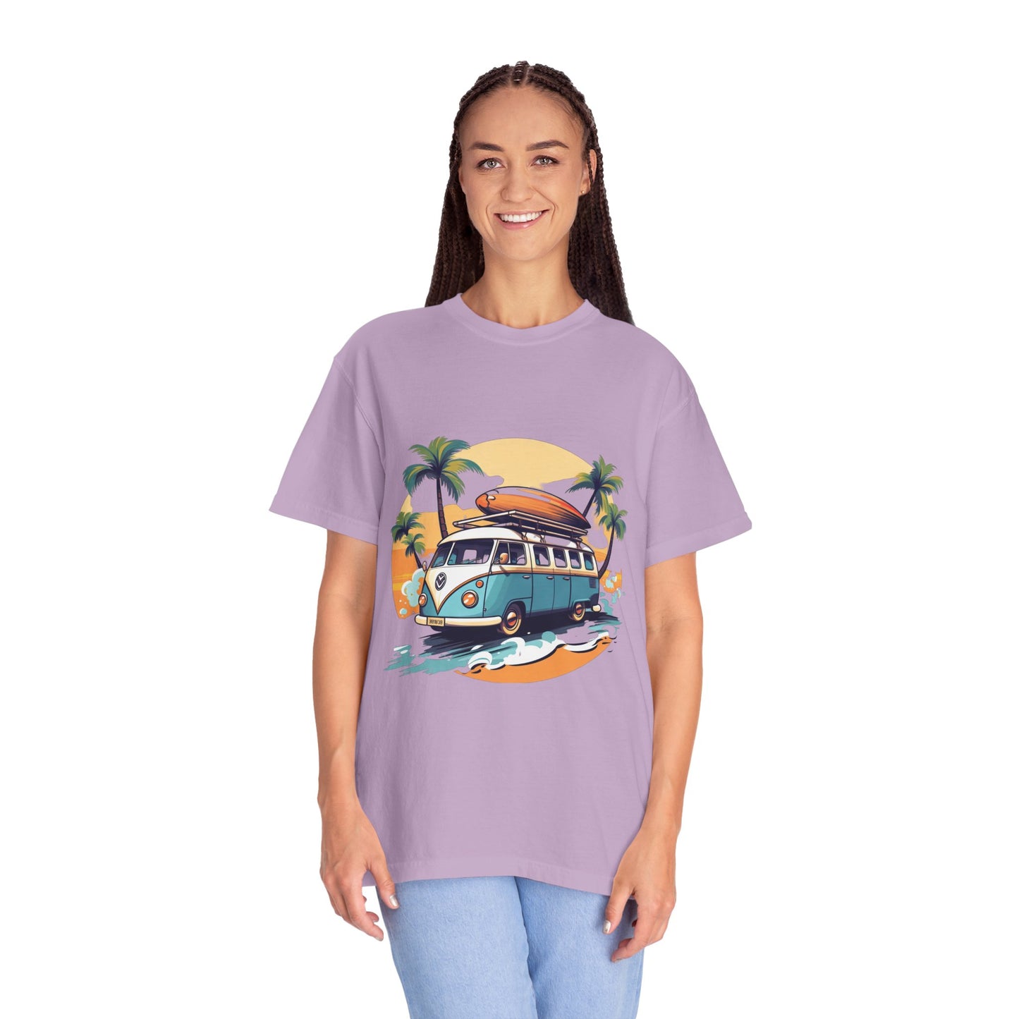 Retro Surf Van: Unisex Garment-Dyed T-shirt