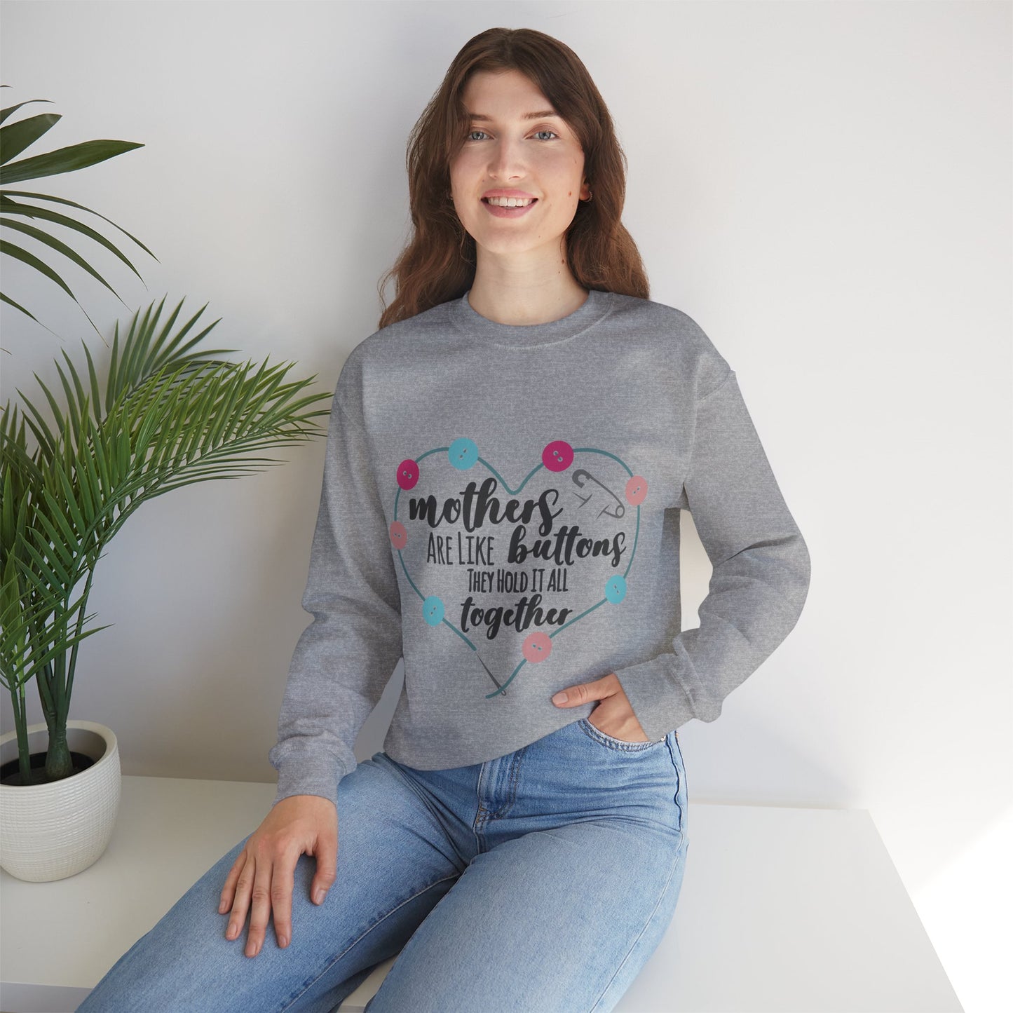 Mothers are like a button - Unisex Heavy Blend™ Crewneck Sweatshirt