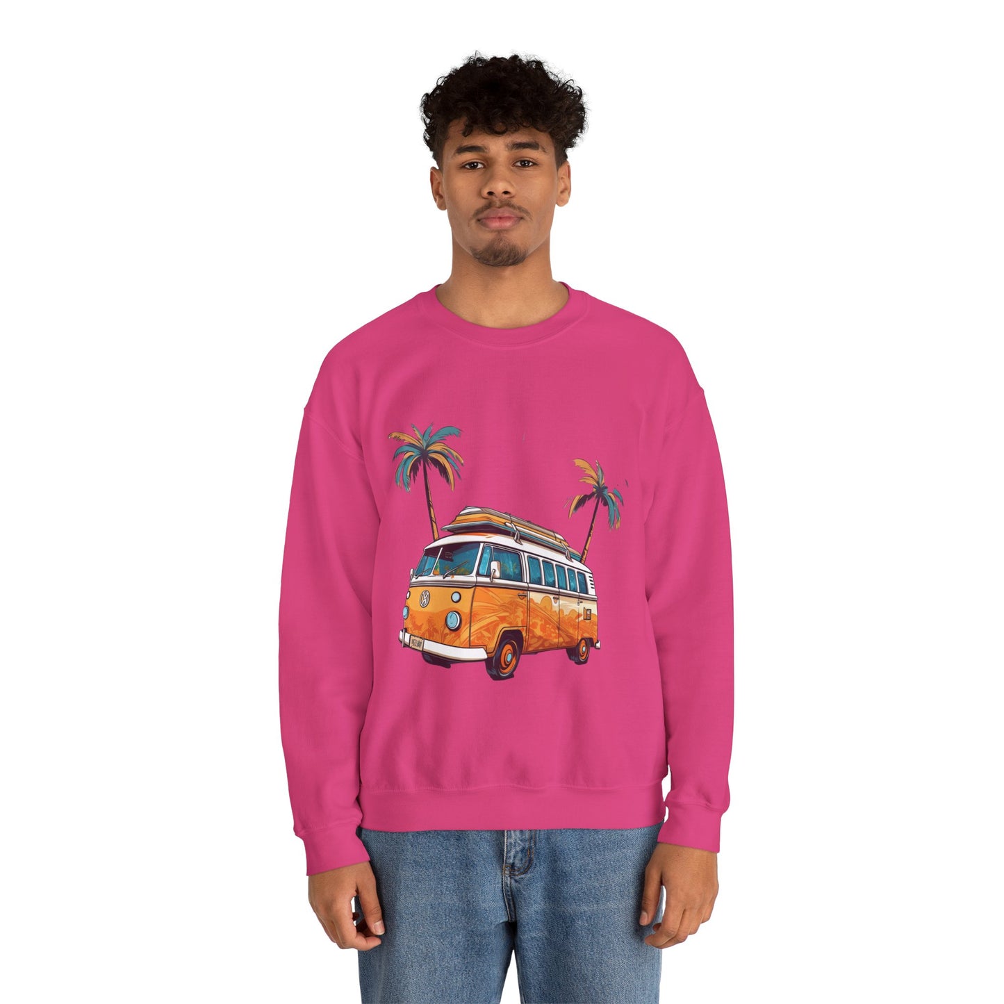 Retro Surf Van - Unisex Heavy Blend™ Crewneck Sweatshirt