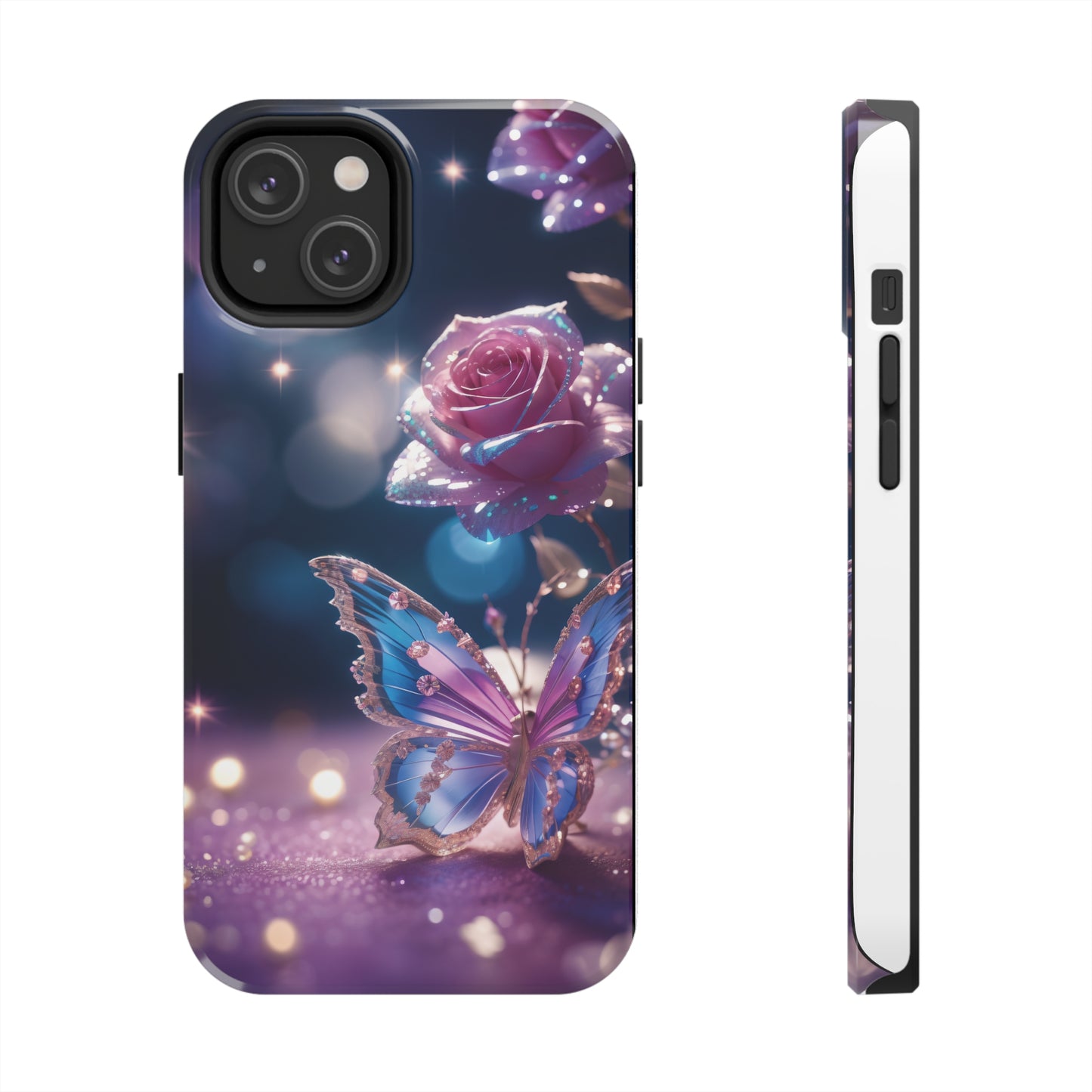 Tough Phone Cases: Fantasy butterfly and roses