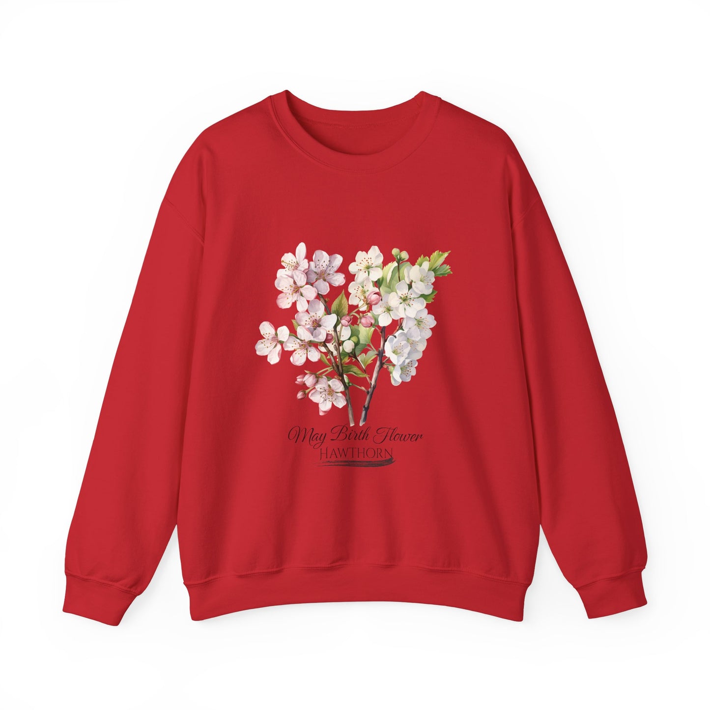 May Birth Flower (Hawthorn) - Unisex Heavy Blend™ Crewneck Sweatshirt