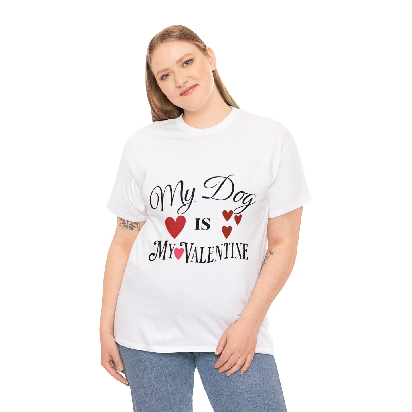 My Dog Is My Valentine1 - Unisex Heavy Cotton Tee