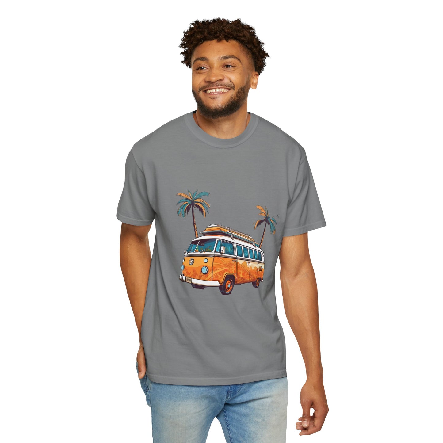 Retro Surf Van: Unisex Garment-Dyed T-shirt