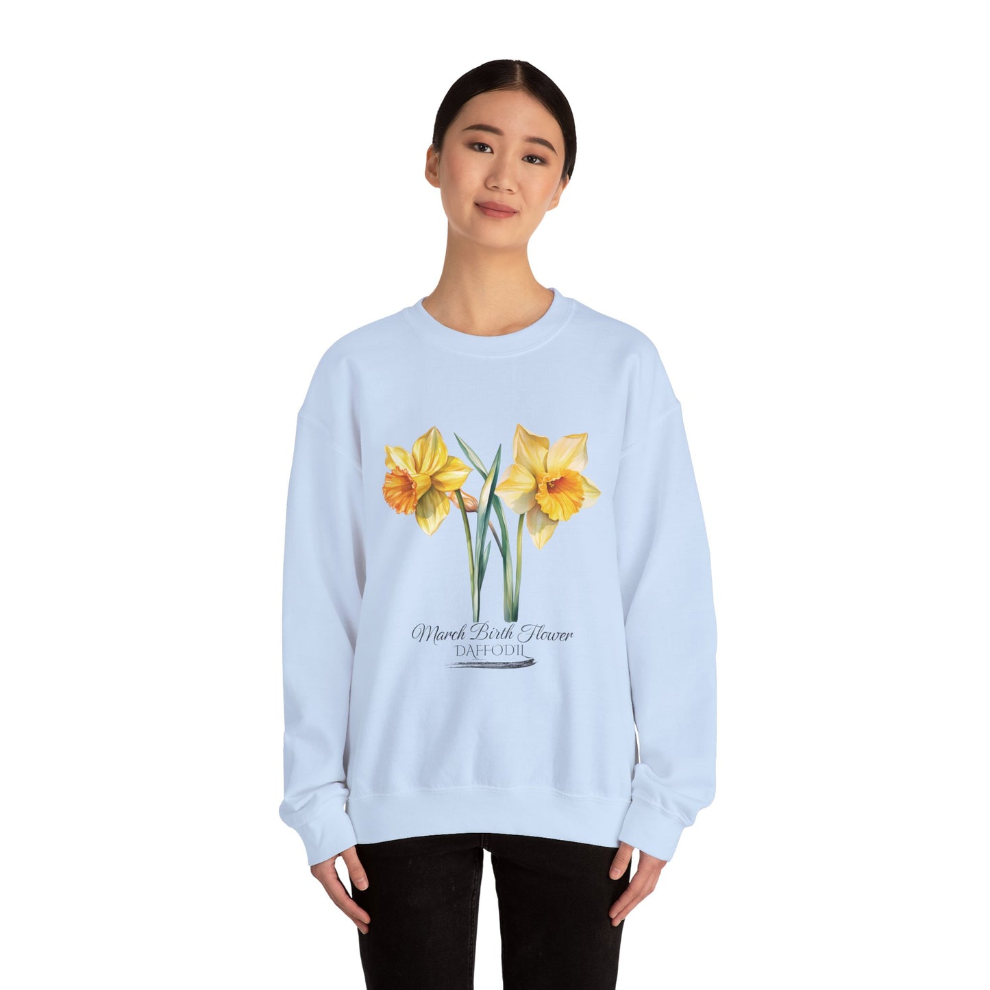 March Birth Flower (Daffodil) - Unisex Heavy Blend™ Crewneck Sweatshirt