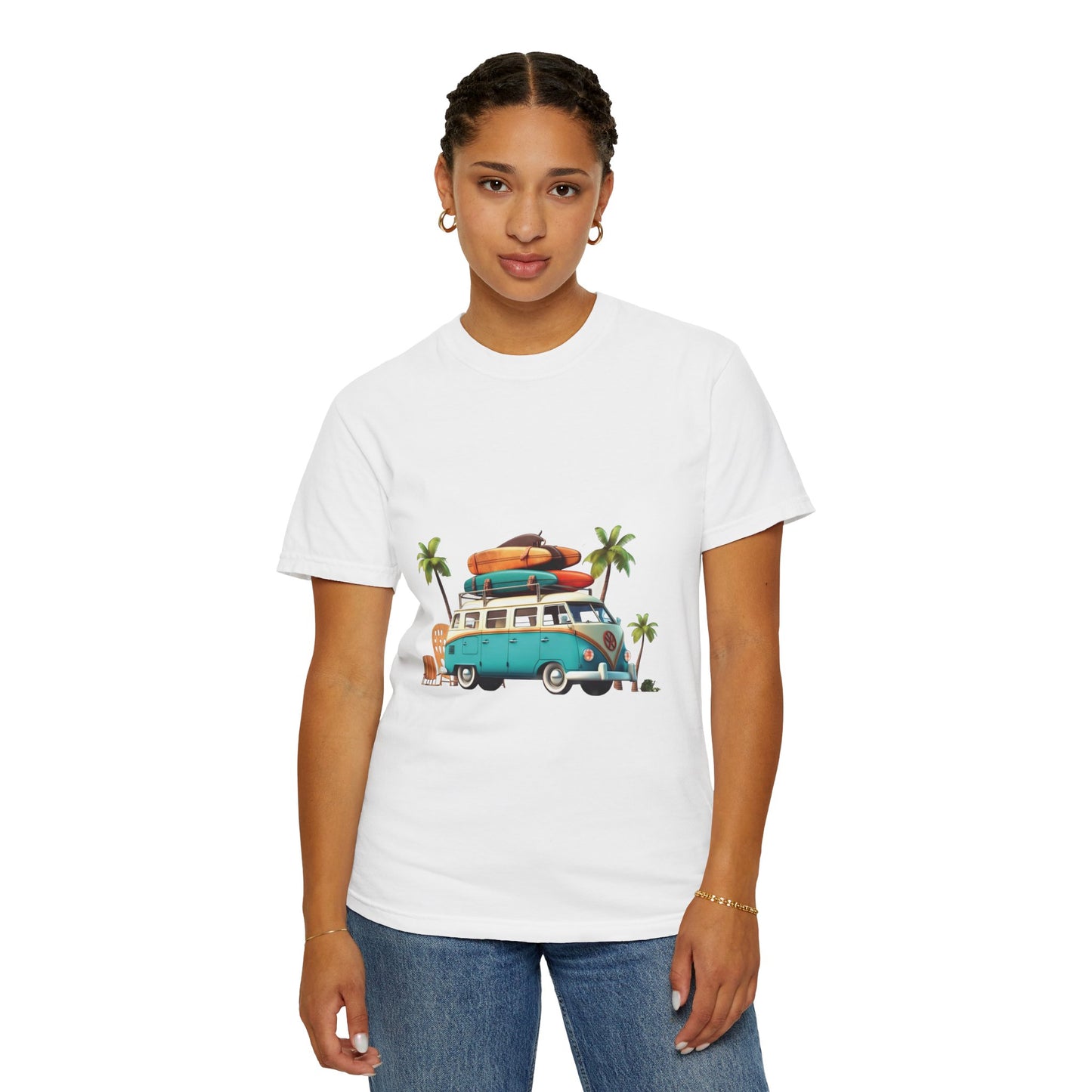 Retro Surf Van: Unisex Garment-Dyed T-shirt