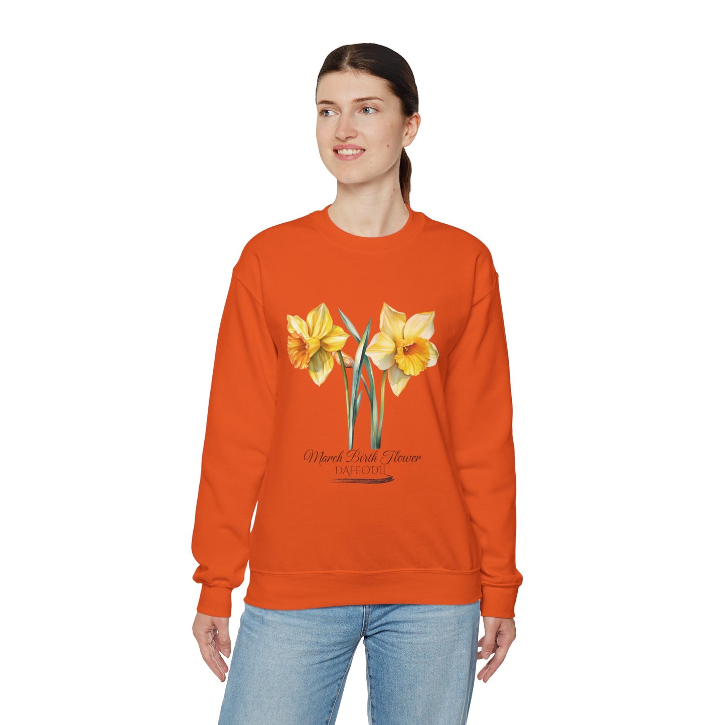 March Birth Flower (Daffodil) - Unisex Heavy Blend™ Crewneck Sweatshirt