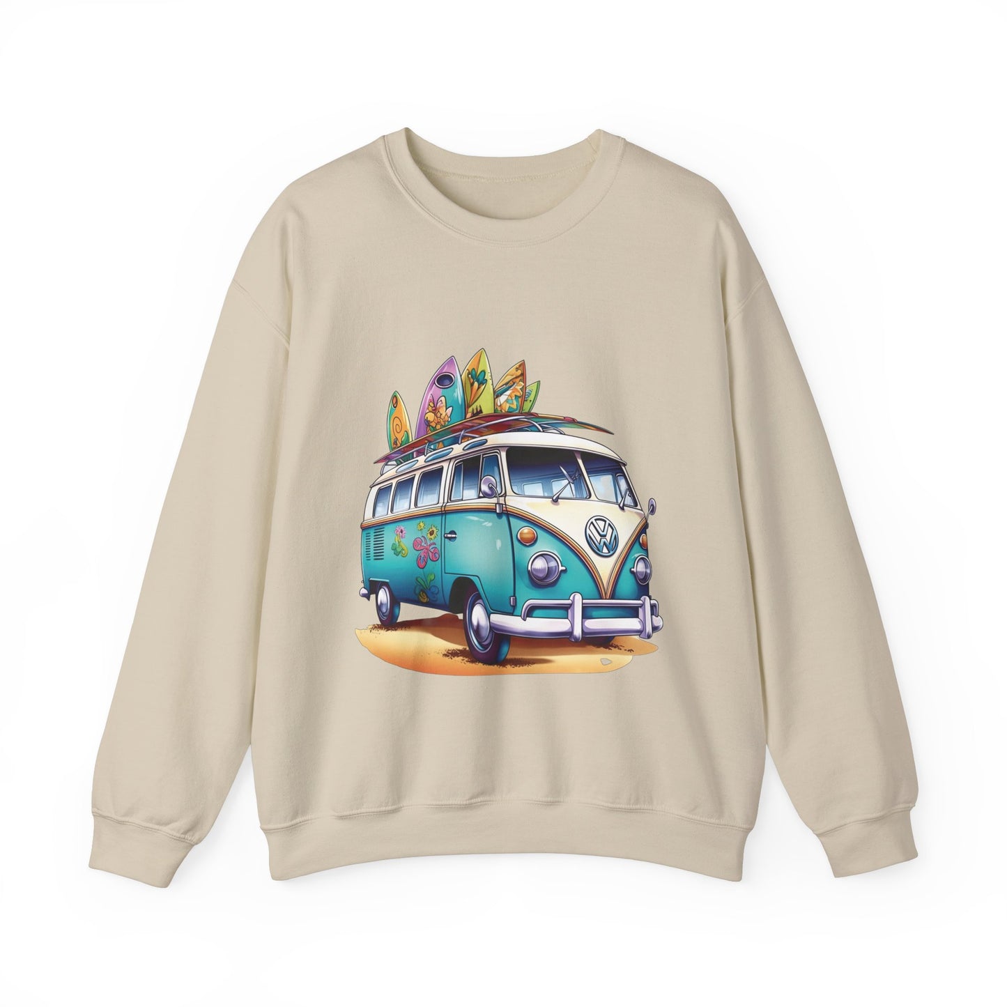 Retro Surf Van - Unisex Heavy Blend™ Crewneck Sweatshirt