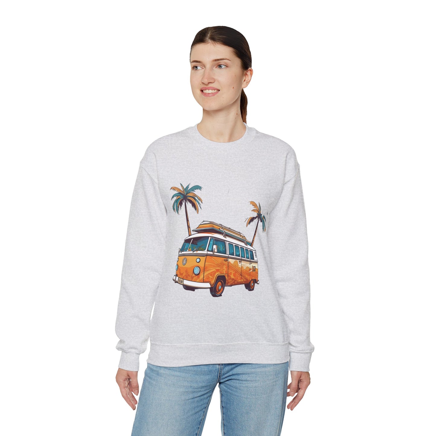 Retro Surf Van - Unisex Heavy Blend™ Crewneck Sweatshirt