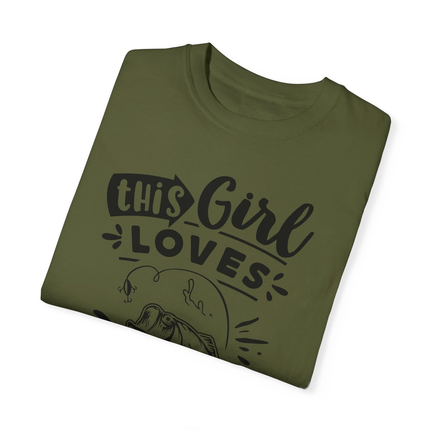 This girl loves fishing: Unisex Garment-Dyed T-shirt