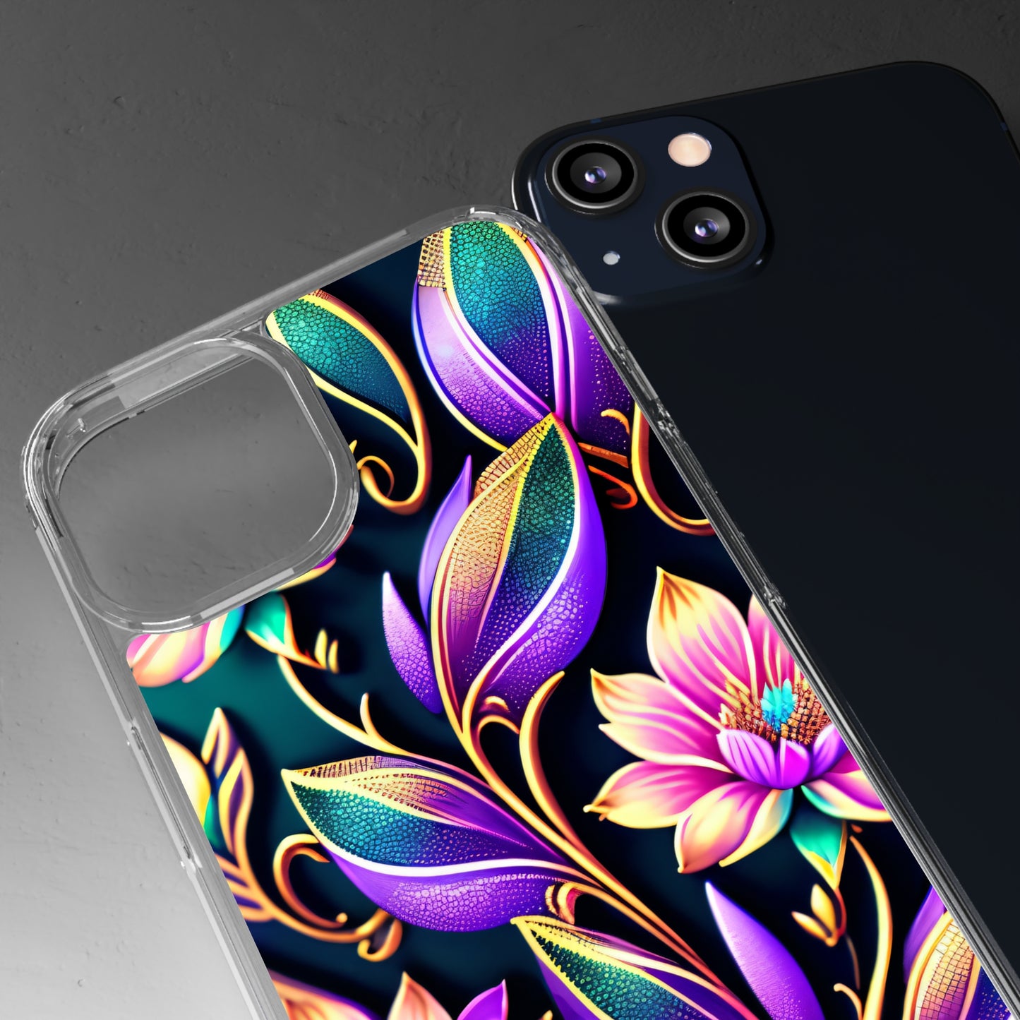 Clear Phone Cases: Fantasy Flower