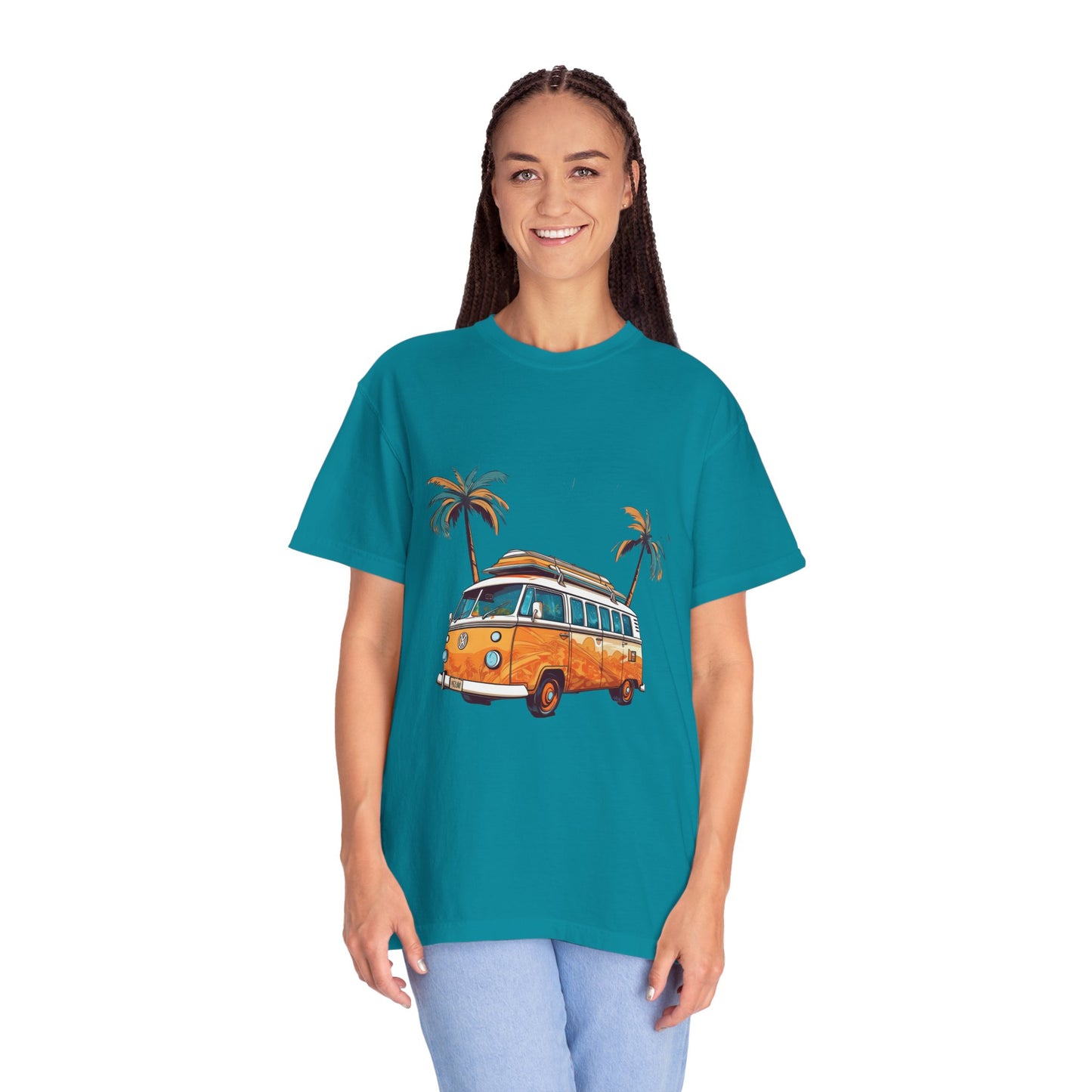 Retro Surf Van: Unisex Garment-Dyed T-shirt