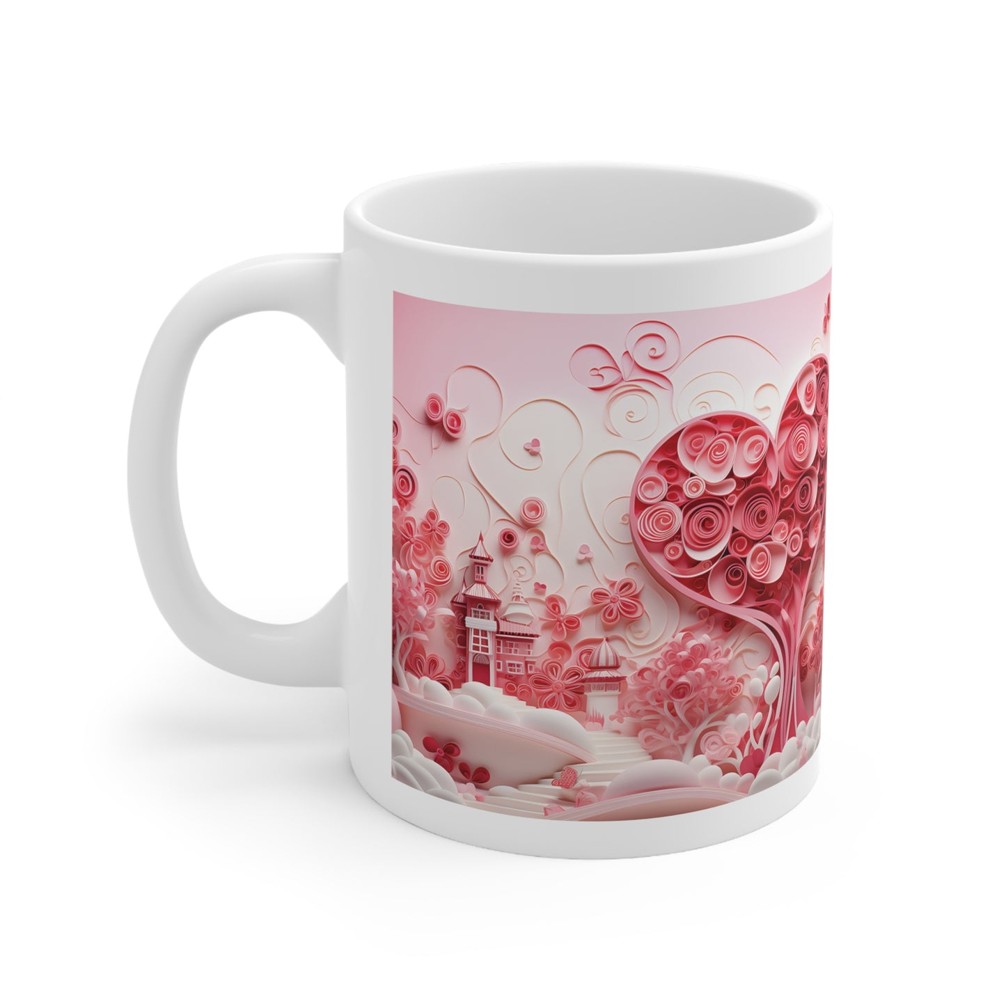 Valentine's two fantasy hearts: Ceramic Mug 11oz