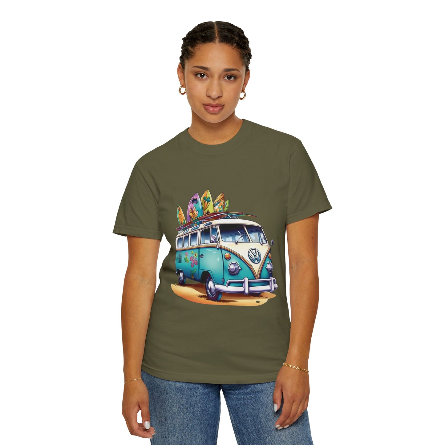 Retro Surf Van: Unisex Garment-Dyed T-shirt