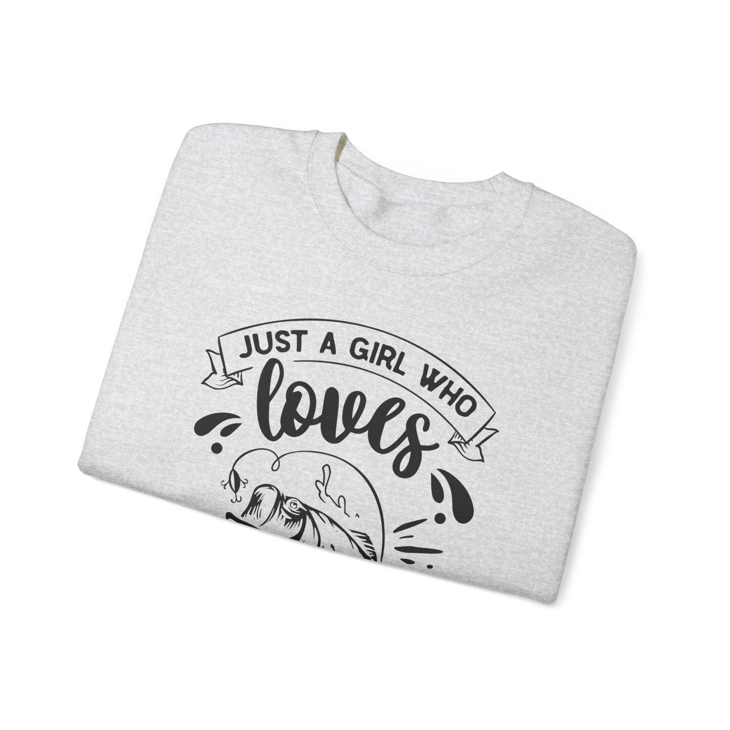 Just a girl who loves fishing - Unisex Heavy Blend™ Crewneck Sweatshirt