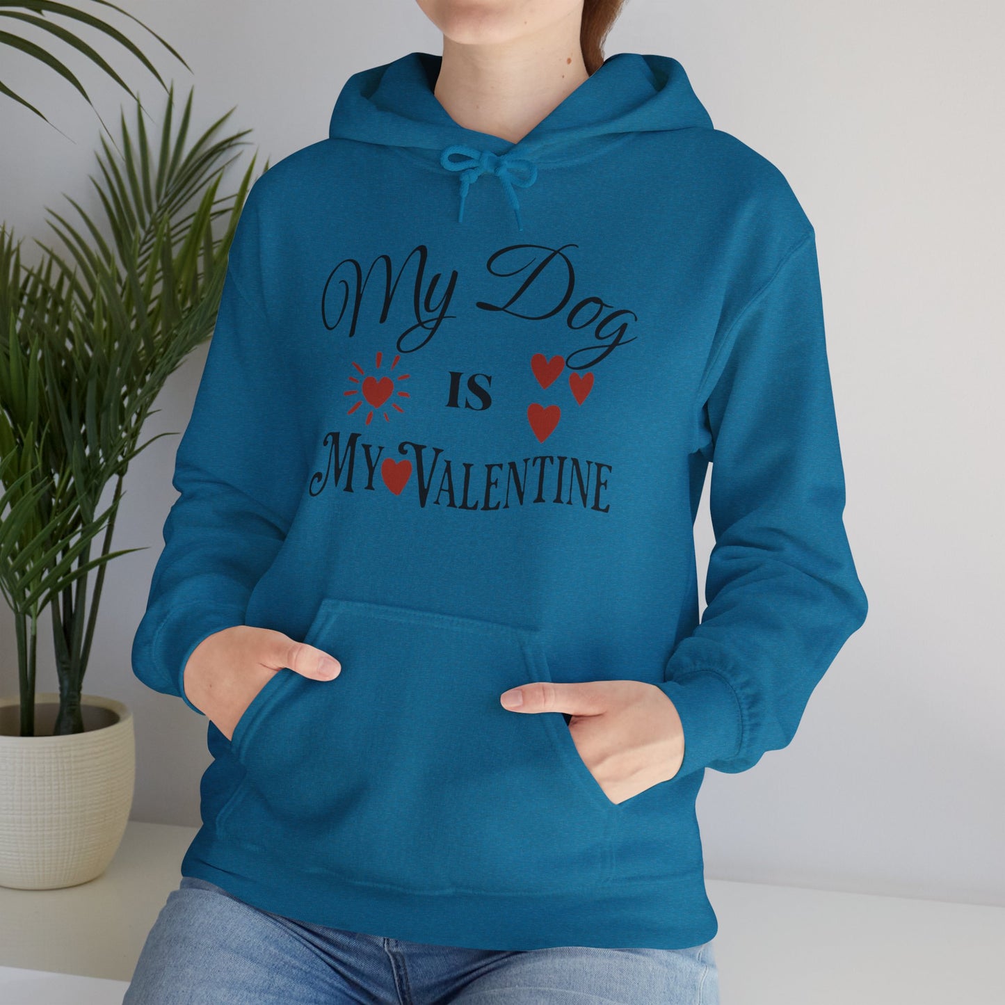 My Dog Is My Valentine - Unisex Heavy Blend™ Hooded Sweatshirt