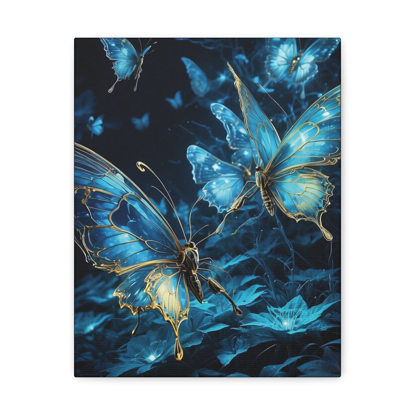 Beautiful butterfly glowing in the dark - Canvas Gallery Wraps