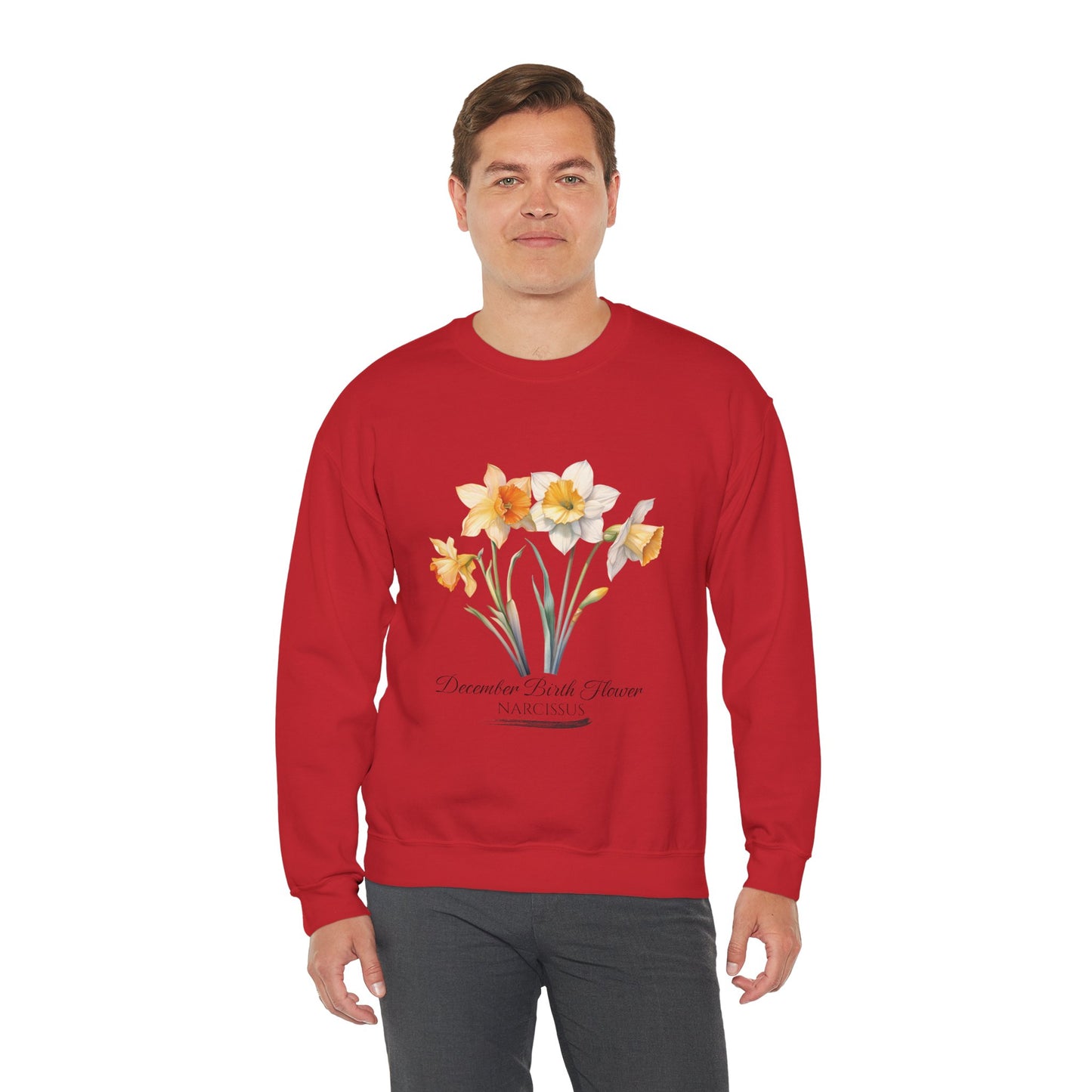 December Birth Flower (Narcisus) - Unisex Heavy Blend™ Crewneck Sweatshirt