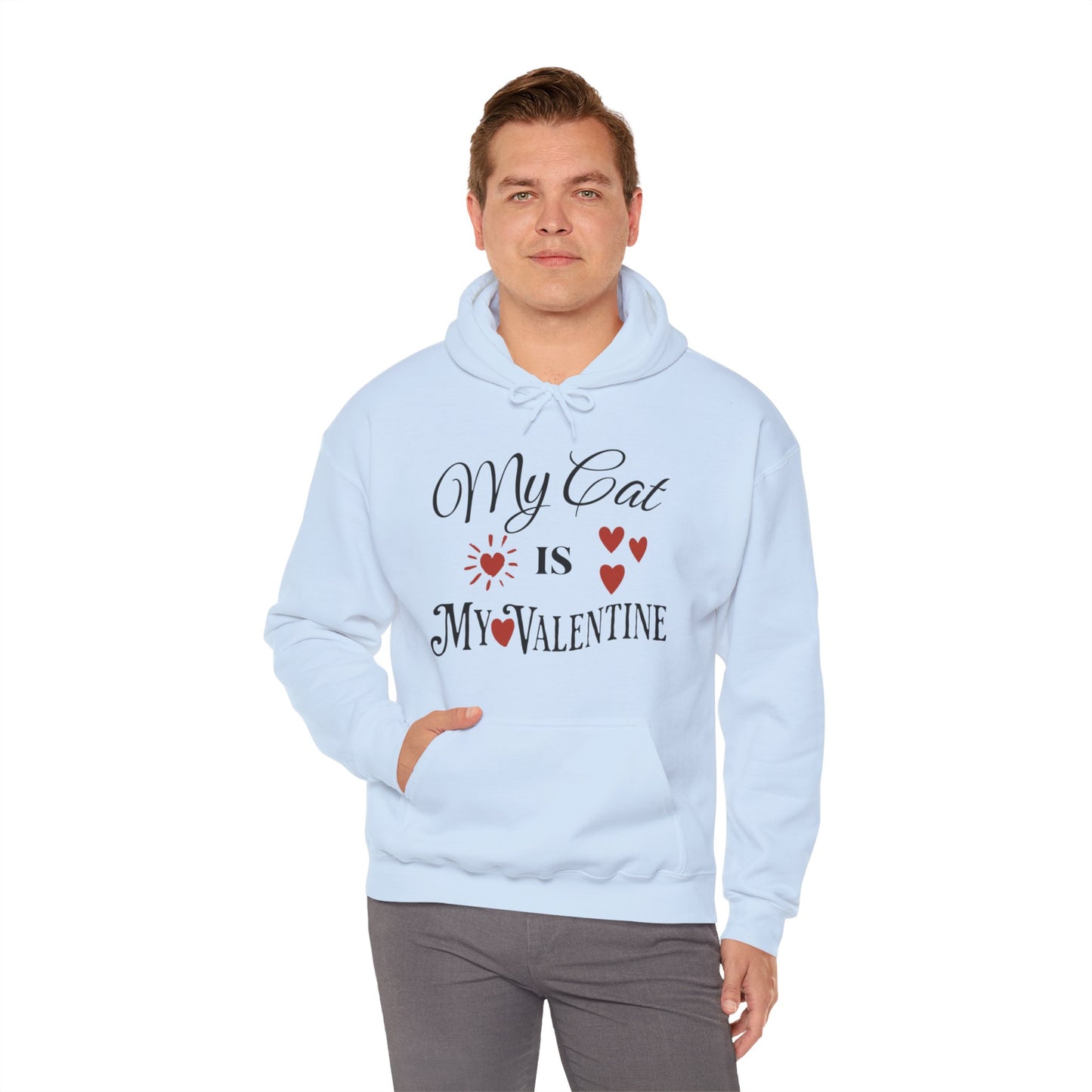 My Cat Is My Valentine - Unisex Heavy Blend™ Hooded Sweatshirt