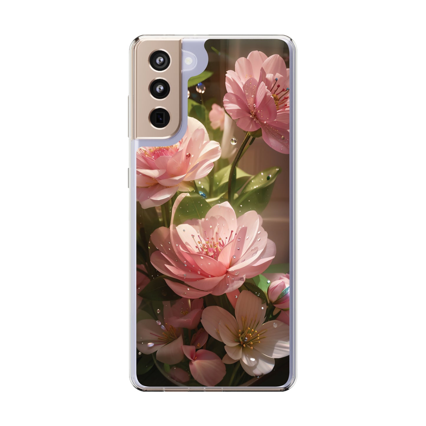 Clear Phone Cases: Fantasy Blossom Flower