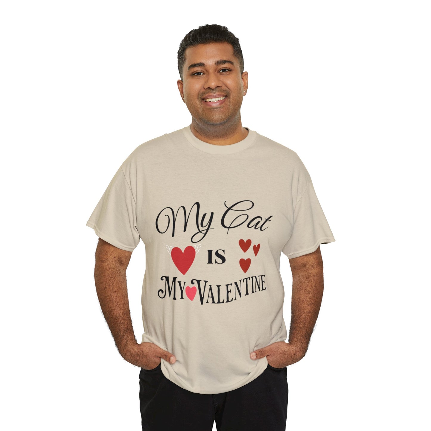 My Cat Is My Valentine1 - Unisex Heavy Cotton Tee