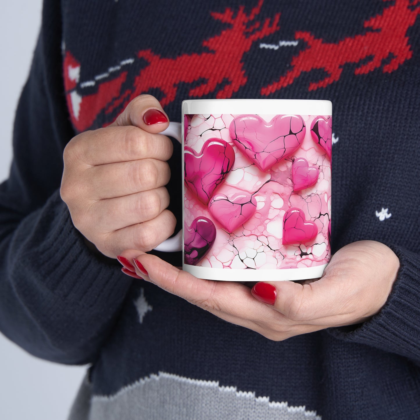 Valentine's Marble Heart: Ceramic Mug 11oz