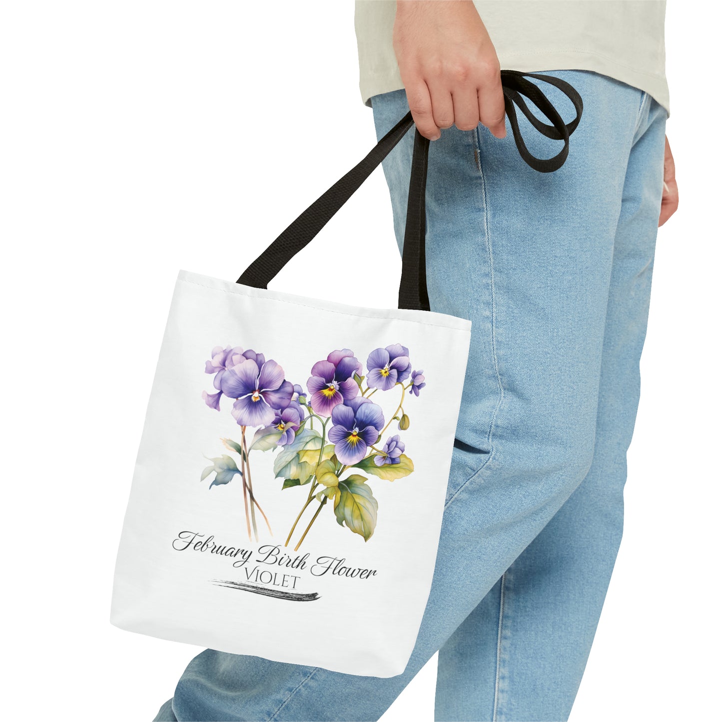 February Birth Flower: Violet - Tote Bag (AOP)