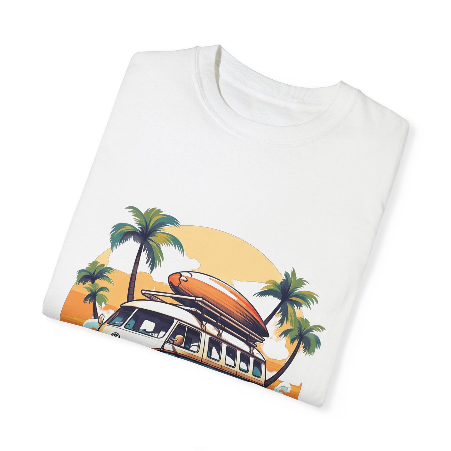 Retro Surf Van: Unisex Garment-Dyed T-shirt