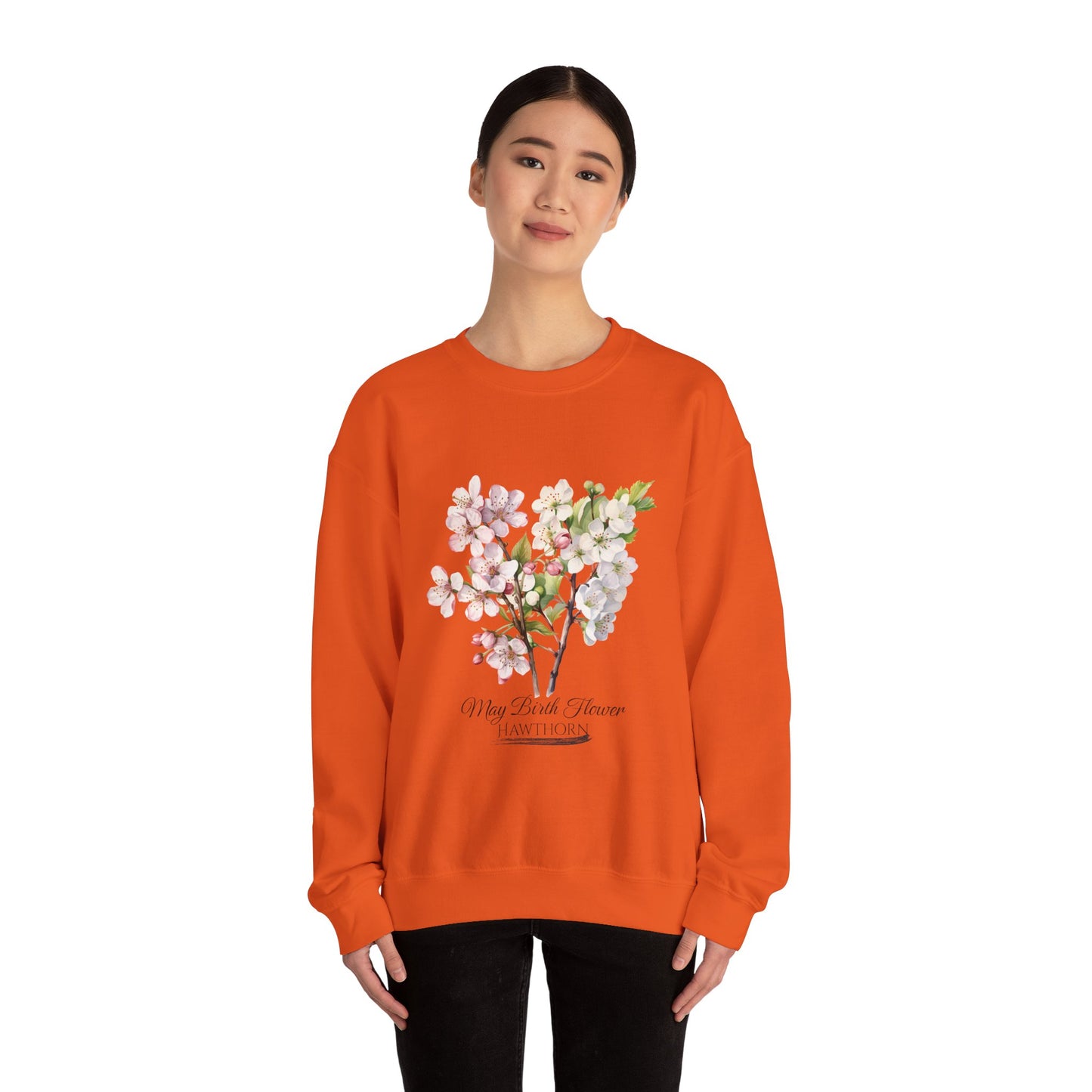 May Birth Flower (Hawthorn) - Unisex Heavy Blend™ Crewneck Sweatshirt