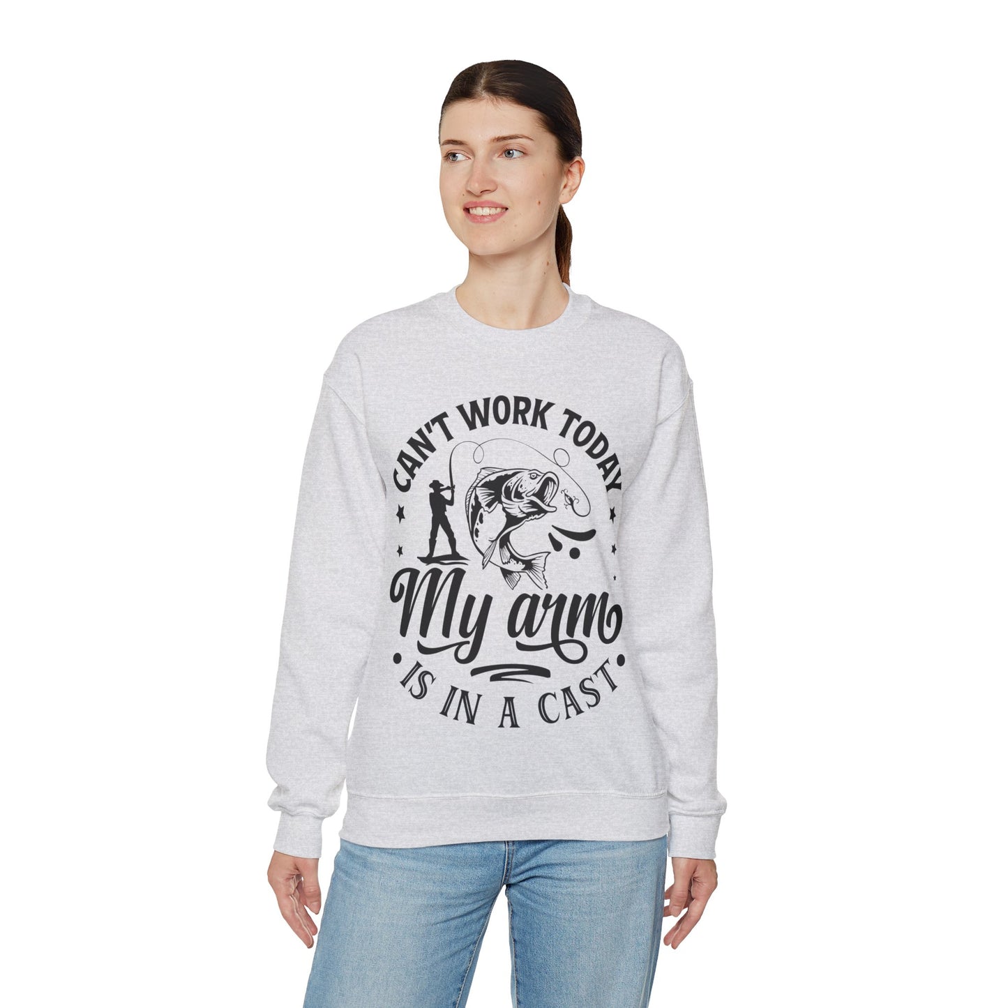 Can't work today, my arm is in a cast - Unisex Heavy Blend™ Crewneck Sweatshirt