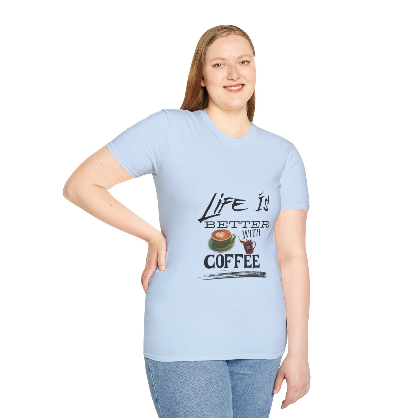 Life Is Better With Coffee - Unisex Softstyle T-Shirt