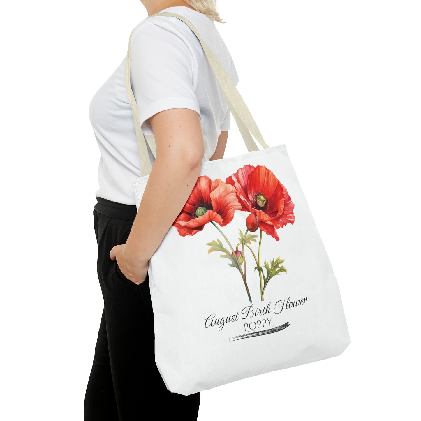 August Birth Flower: Poppy - Tote Bag (AOP)