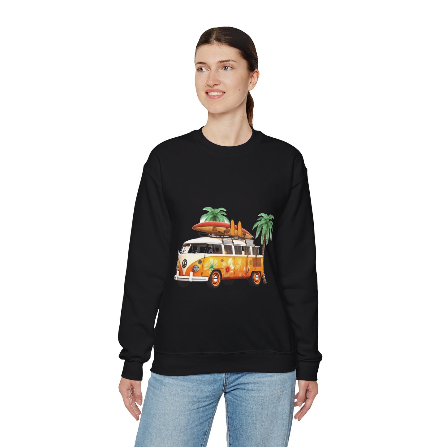 Retro Surf Van - Unisex Heavy Blend™ Crewneck Sweatshirt