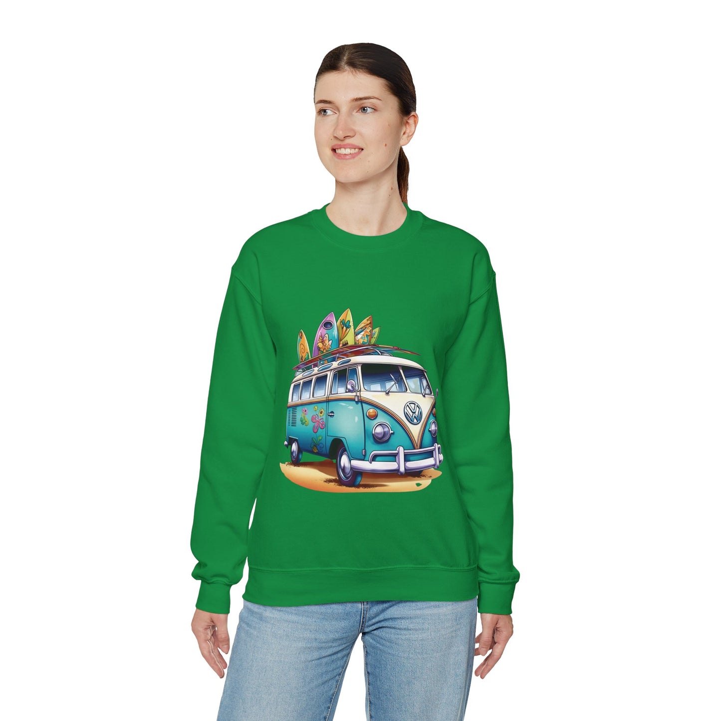 Retro Surf Van - Unisex Heavy Blend™ Crewneck Sweatshirt