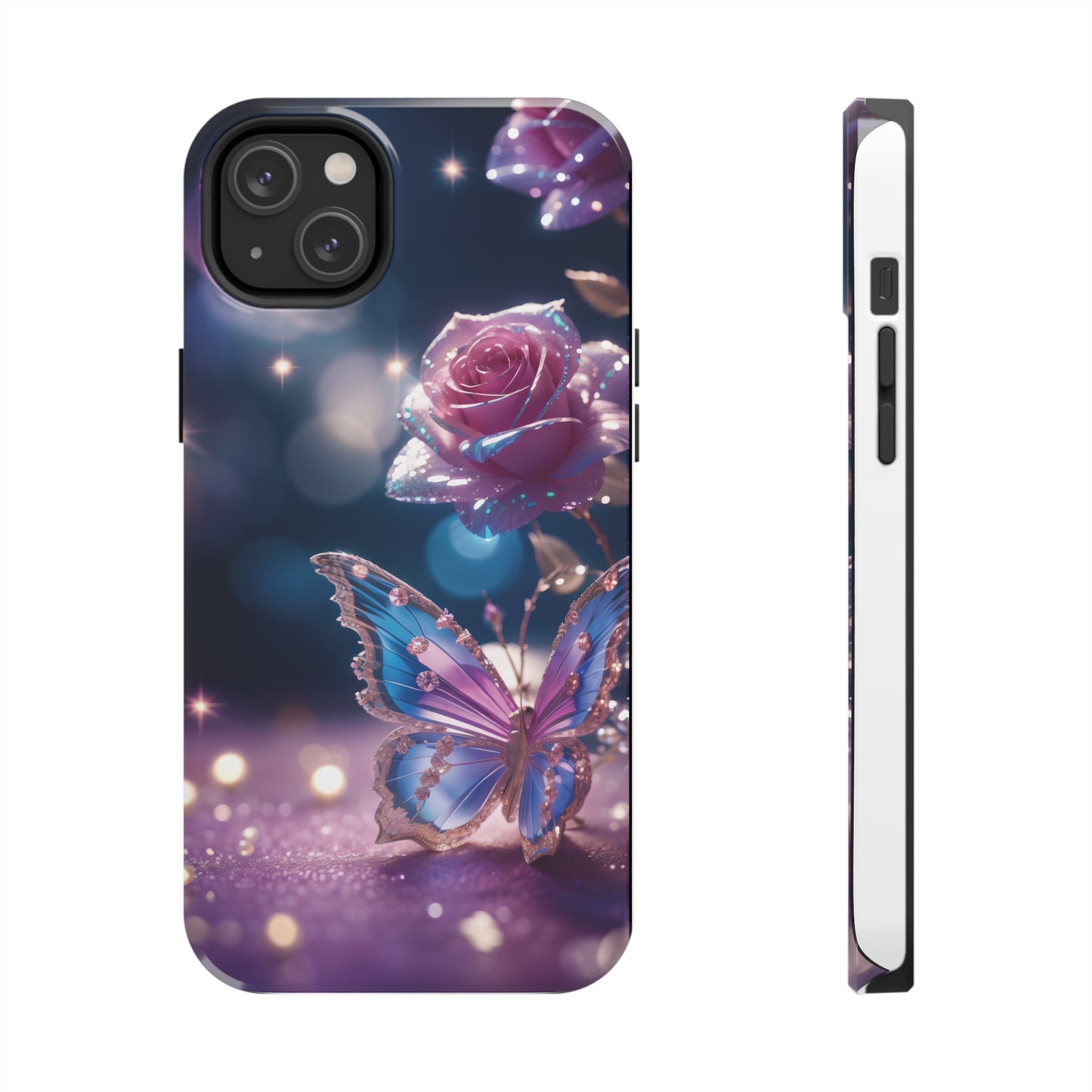 Tough Phone Cases: Fantasy butterfly and roses