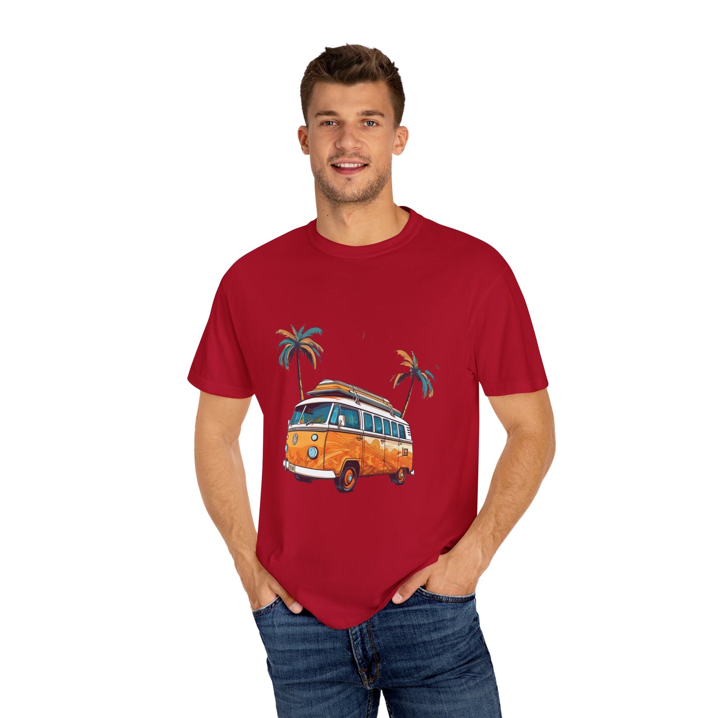 Retro Surf Van: Unisex Garment-Dyed T-shirt